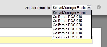 ServeManager Affidavit Templates