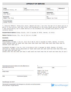 ServeManager Affidavit