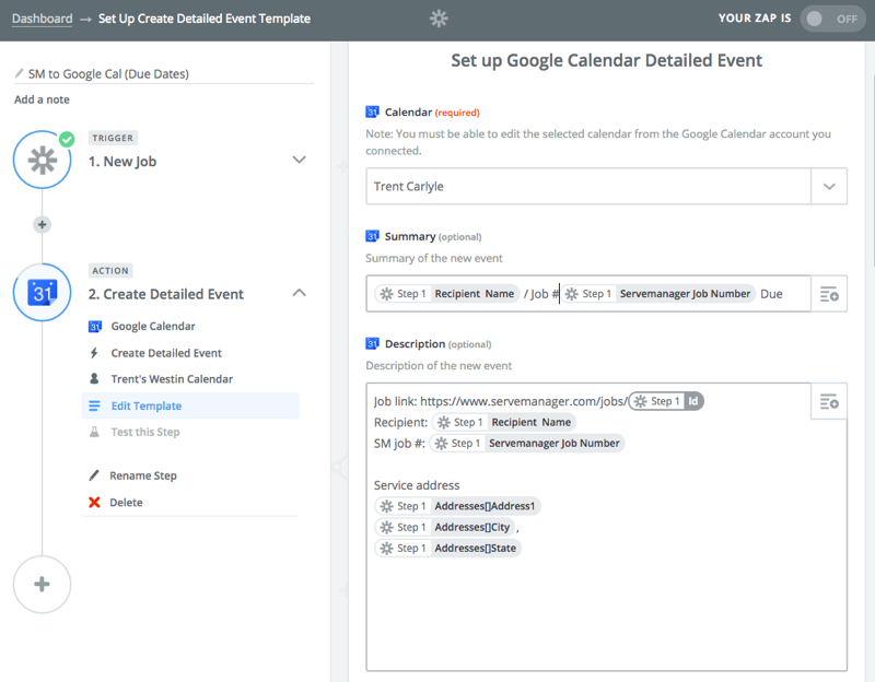 event details google cal