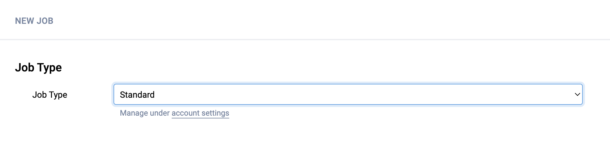 Job Type on New Job Form