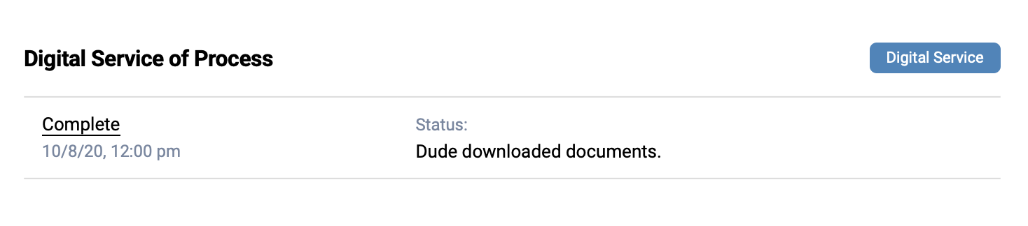 Digital Service of Process Button