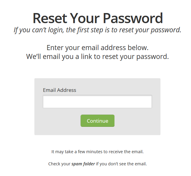 Forgot password Page