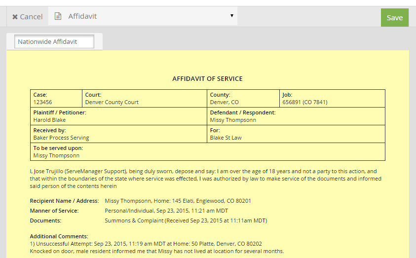 Advanced Edit Screen
