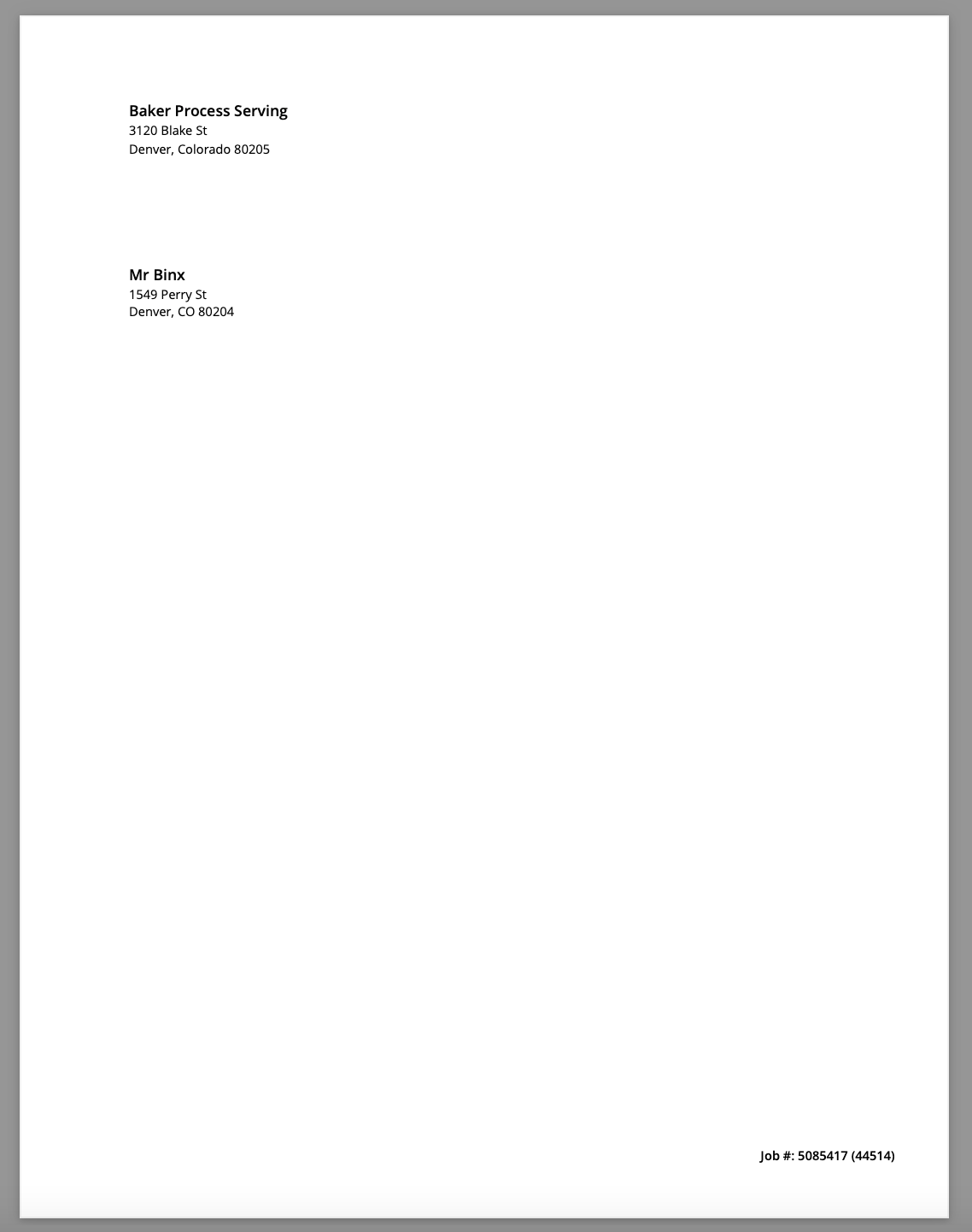 address label example